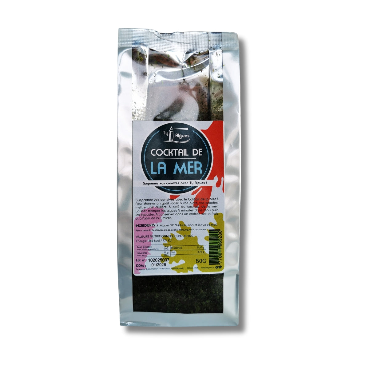 Cocktail de la mer - Algues alimentaire en paillettes 50g -Ty Algues